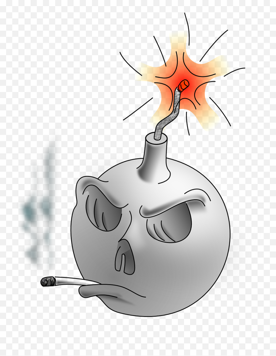 Bomb Dangerous Smoking - Free Vector Graphic On Pixabay Lung Cancer Clip Art Png,Cartoon Bomb Png