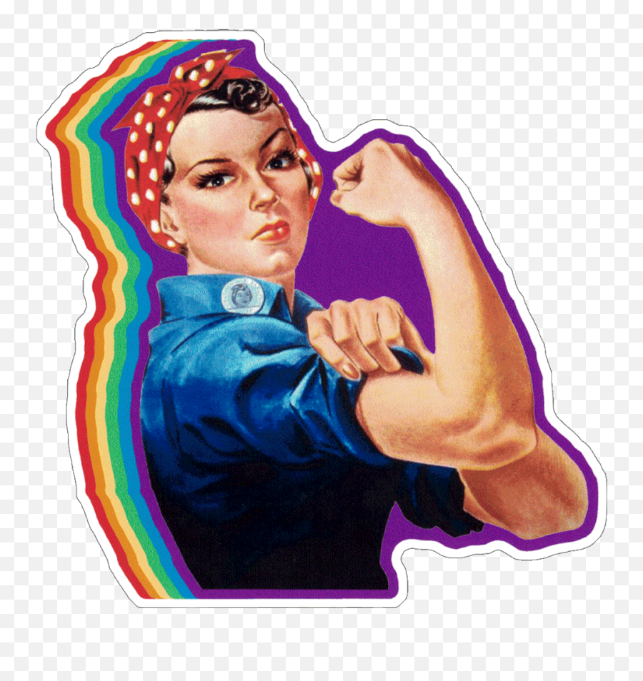 Bumper Sticker Decal - Rosie The Riveter Black Png,Rosie The Riveter Png