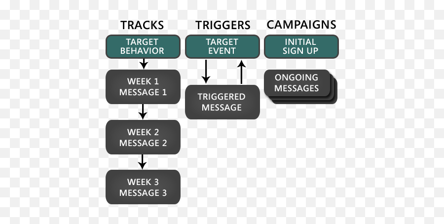 Email Tracks Triggers U0026 Campaigns Teach To Fish Digital - Sharing Png,Triggered Transparent