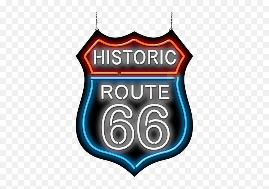 Historic Route 66 Neon Sign - Vertical Png,Route 66 Logo