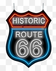 Historic Route 66 Neon Sign - Vertical Png,Route 66 Logo