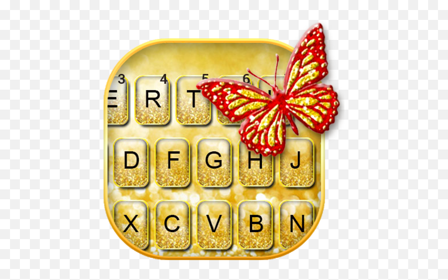 Gold Glitter Butterfly Keyboard Theme - Google Play Girly Png,Gold Glitter Background Png