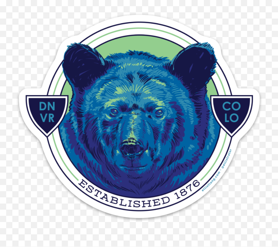 Denver Blue Bear Sticker Png Head