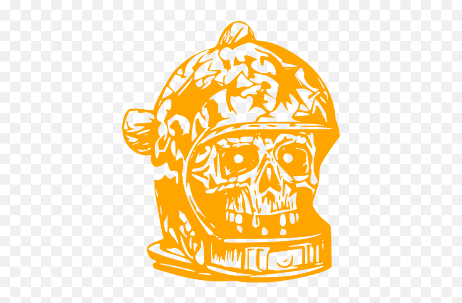 Orange Skull Icon - Free Orange Skull Icons Icon Png,Icon Domain 2 Helmet