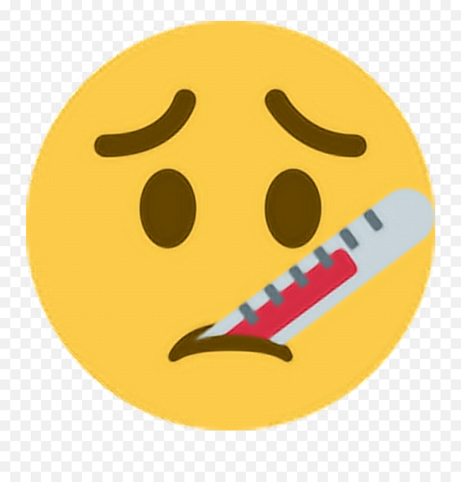 Download Sick Sad Frown Upset Unhappy - Sick Emoji Png,Thermometer Transparent Background