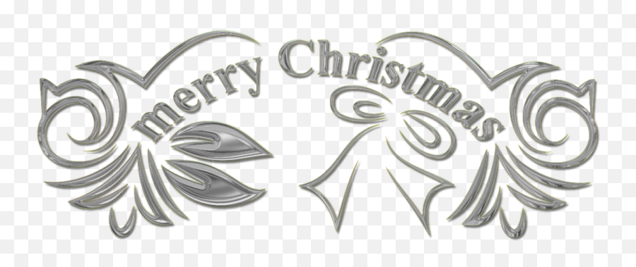 Christmas Text 5 - Silver Merry Christmas Png,Merry Christmas Text Png