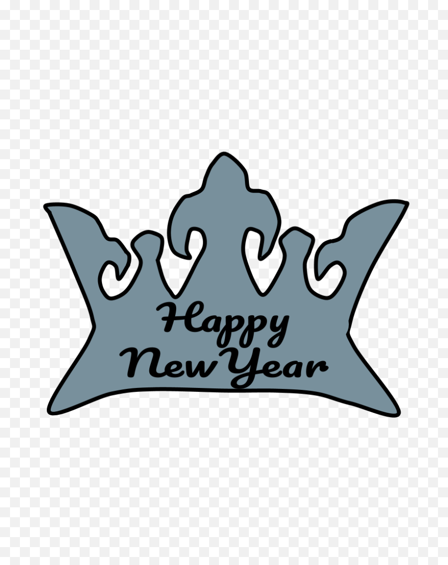 Crown Silver Happy New Year Lettering Png - New Year Clip Art,Silver Crown Png