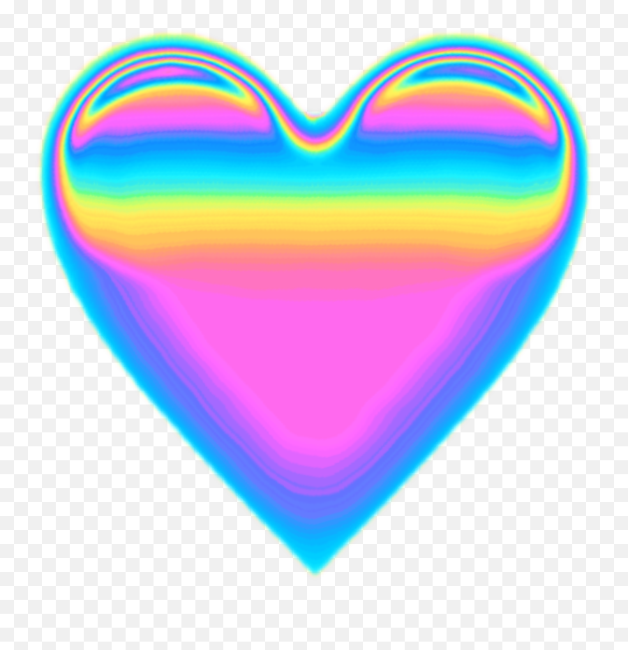 Heart Emoji Holographic Holo Colorful Rainb - Transparent Emoji Heart Pastel Png,Mermaid Transparent
