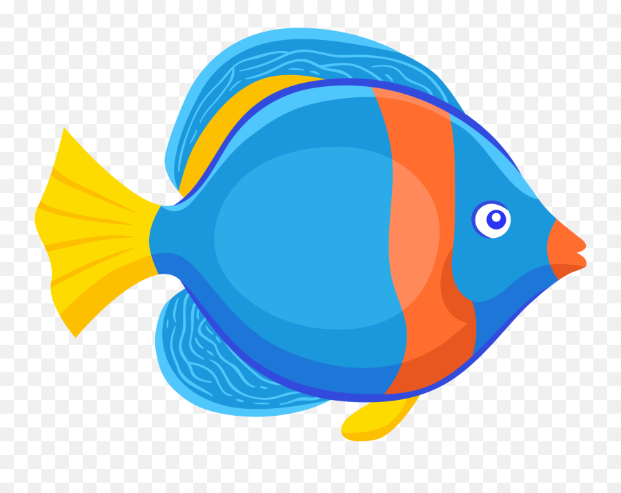 Fish Animation Drawing - Blue Cartoon Fish Vector Png Cartoon Fish Vector Png,Fish Png Transparent