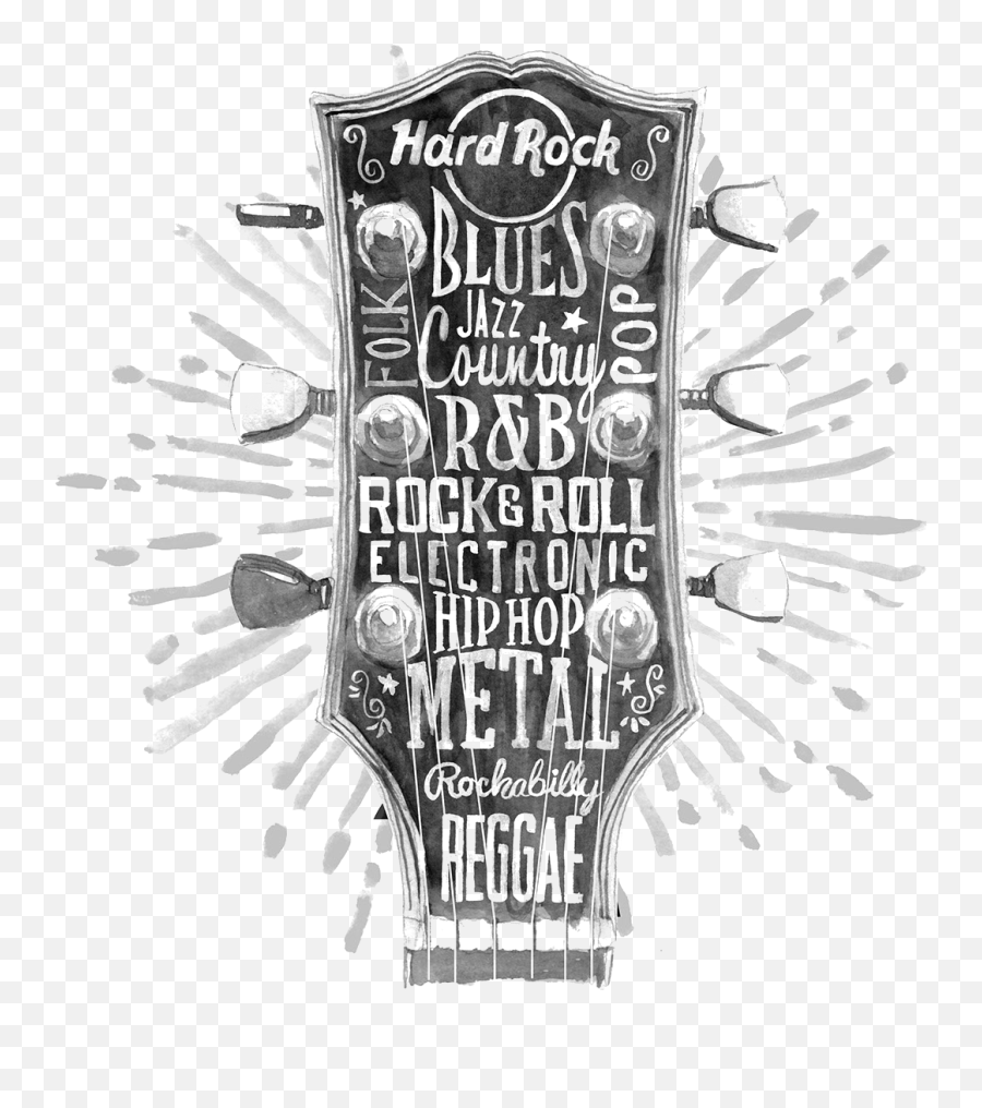 Hard Illustration Guitar Behance Design - Hard Rock Cafe Logo Design Png,Behance Png