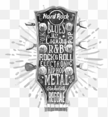 Hard Illustration Guitar Behance Design - Hard Rock Cafe Logo Design Png,Behance Png