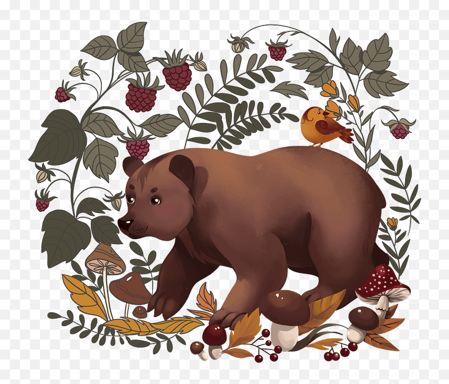 Bear In The Forest Clipart Free Download Creazilla - Brown Bear Png,Forest Clipart Png
