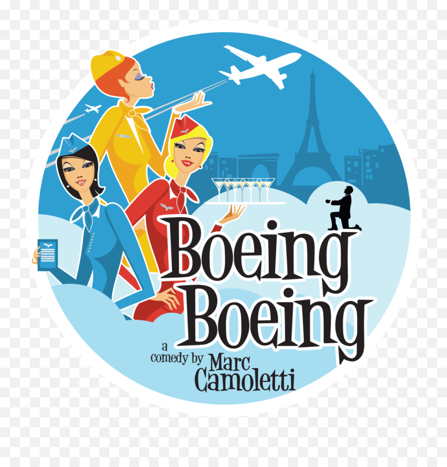 Americana Theatre Company Presents Boeing Presented - Boeing Boeing Play Sign Png,Boeing Logo Png