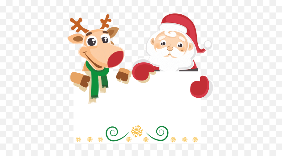 Transparent Png Svg Vector File - Christmas Reindeer Holding Sign Clipart,Santa And Reindeer Png
