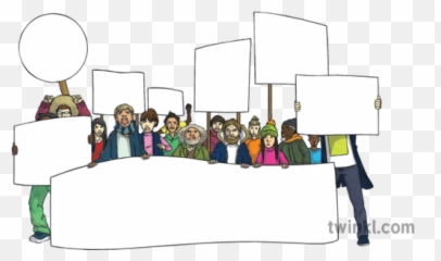Protest March Illustration - Twinkl Cartoon Png,Protest Png