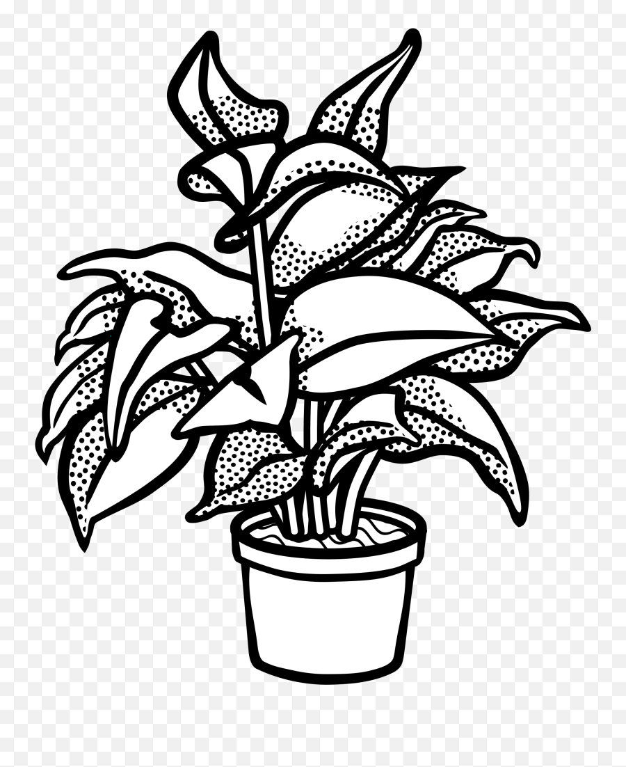 Clipcookdiarynet - Potted Plants Clipart Transparent Plant In A Pot Clipart Black And White Png,Plant Transparent Background
