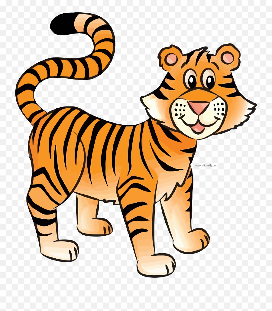 Cute Smile Tigger Cartoon Clipart Png - Draw A Tiger Step,Tiger Transparent