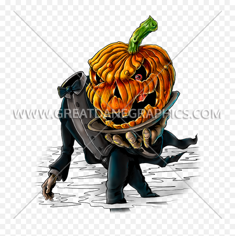 Headless Waiter Pumpkin Production Ready Artwork For T - Illustration Png,Cartoon Pumpkin Png