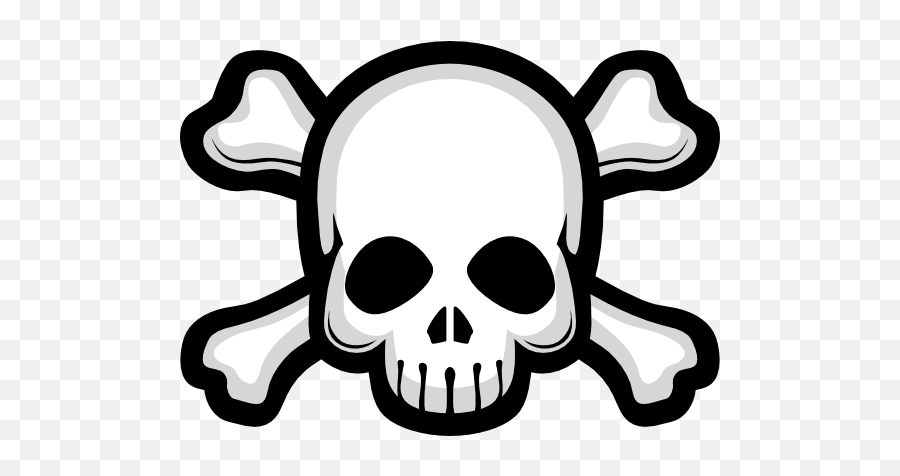 Simple Shaded Skull And Crossbones Sticker - Automotive Decal Png,Skull And Crossbones Transparent Background