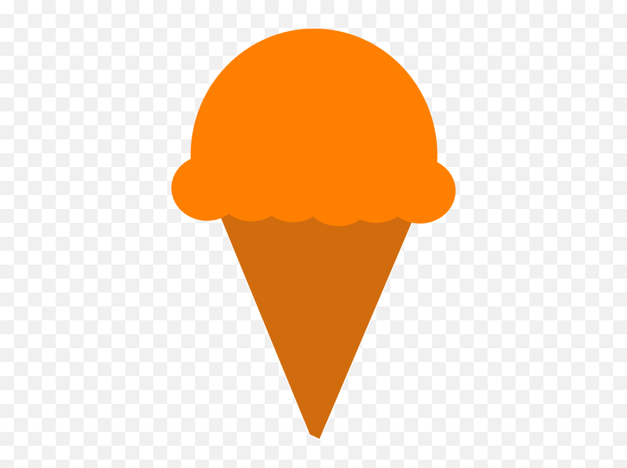 Ice Cream Silhouette Orange Clip Art - Vector Fresh Png,Ice Cream Clipart Transparent