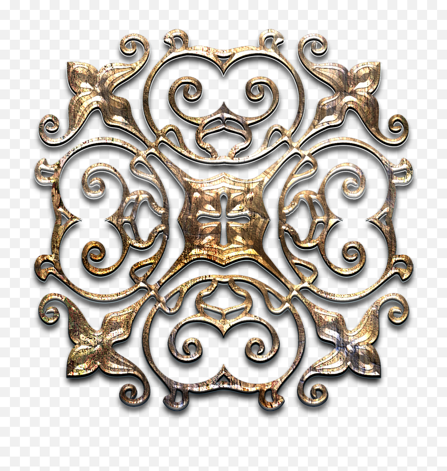 Brooch Metal Aged Gold - Metal Design Texture Png,Gold Texture Png