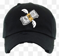 Hatflymnyblk - Dad Hat FLYING MONEY Black Drippy Hats png