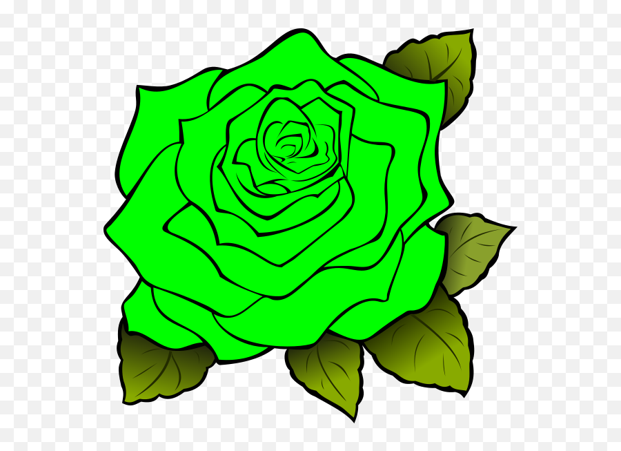 Green Rose Flower Clip Art - Vector Clip Art Orange Roses Clip Art Png,Green Flower Png