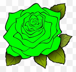 Green Rose Flower Clip Art - Vector Clip Art Orange Roses Clip Art Png,Green Flower Png