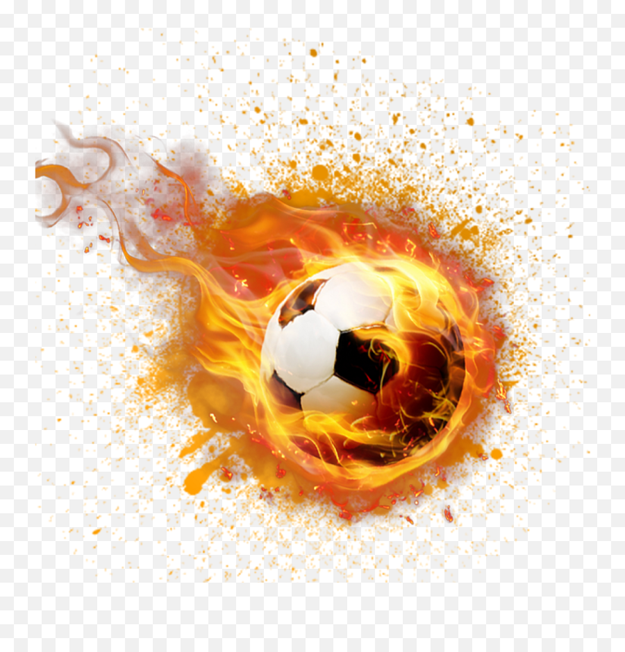 Download Football - Flying Soccer Ball Flaming Soccer Ball Png,Football Ball Png