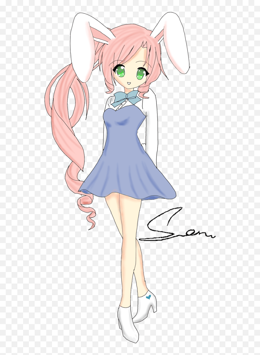 Cute Anime Girl Bunny Wallpapers - Wallpaper Cave Kawaii Anime Bunny Girl Drawing Png,Pink Anime Girl Icon