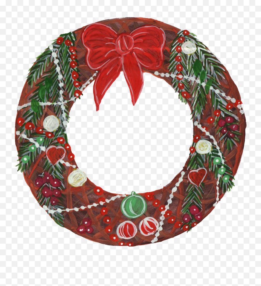 6 Christmas Wreath Png Transparent Onlygfxcom - Wreath,Christmas Pattern Png