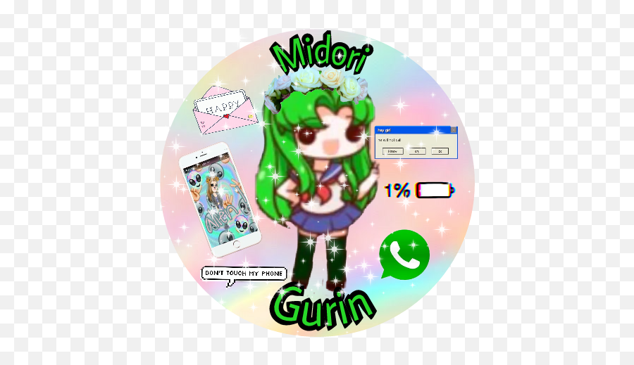 Icon Midorigurin Midori Sticker By Shitsuji Mero - Whatsapp 40x40 Png,Yandere Simulator Icon