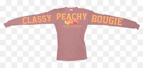 Simply Southern Fan Jersey Peach Crepe Ls - Girls Round Here Long Sleeve Png,Crepe Icon