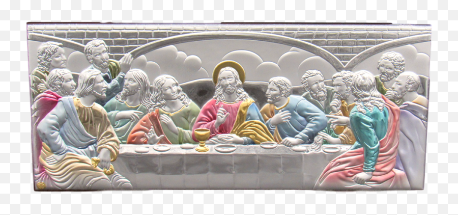 Icon Of The Last Supper Silver Plated Colored Available In Different Sizes - 198 X 85 Artifact Png,Icon Sculpting