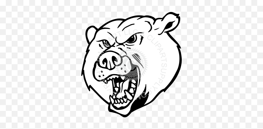 Bear Head With Open Mouth - Bear With Mouth Open Drawing Png,Bear Head Png