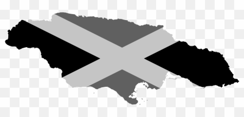 Download Hd Flag Of Jamaica In Black - Jamaica Black And White Png,Jamaica Flag Png