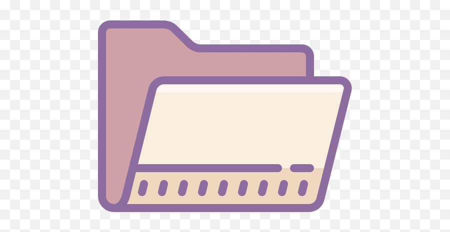 Opened Folder Icon In Cute Color Style - Transparent Desktop Folder Icon Png,Purple Folder Icon