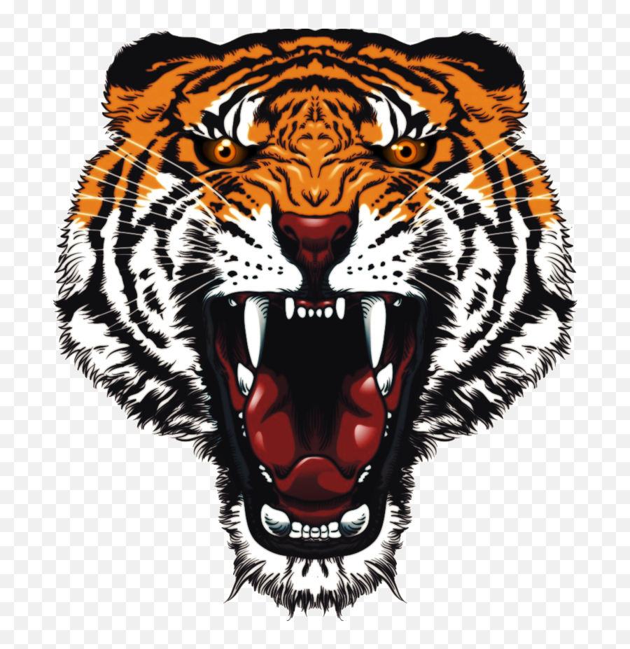 Tiger Face Free Png Image Arts - Tiger Mouth Open Drawing,Tiger Png