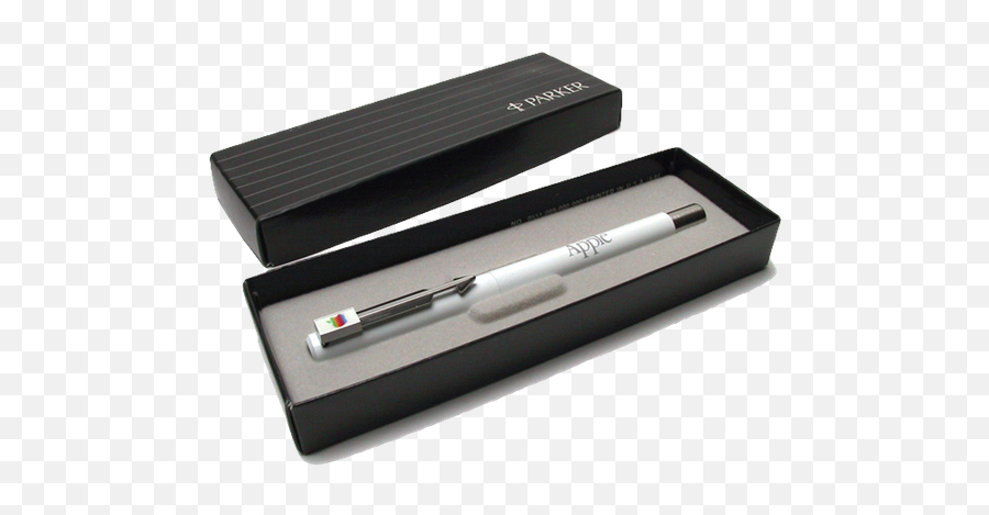 White Parker Apple Pen - Apple Parker Pen Png,Apple Logo White