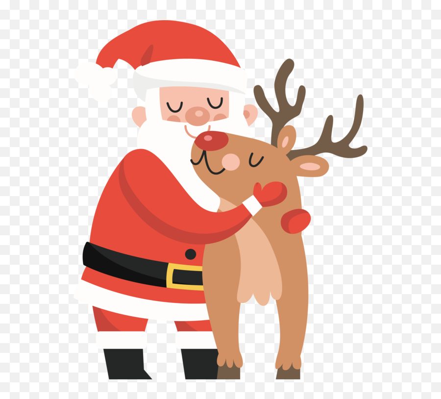 Santa Claus Christmas Day Clauss - Cartoon Png,Santa And Reindeer Png