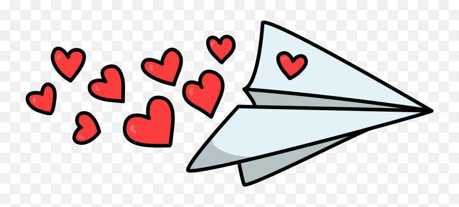 Png - Paper Plane And Hearts,Paper Airplane Png