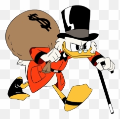 Scrooge Mcduck Carrying - Scrooge Mcduck Money Bags Png,Scrooge Mcduck Png