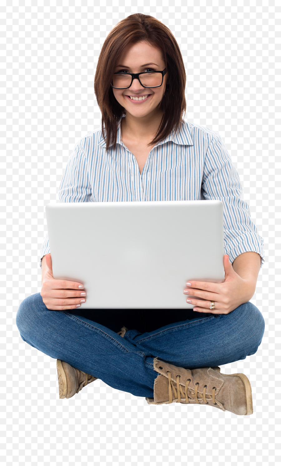 Download Happy Person Png Image With No Background - Girl With Laptop In Png,Happy Person Png