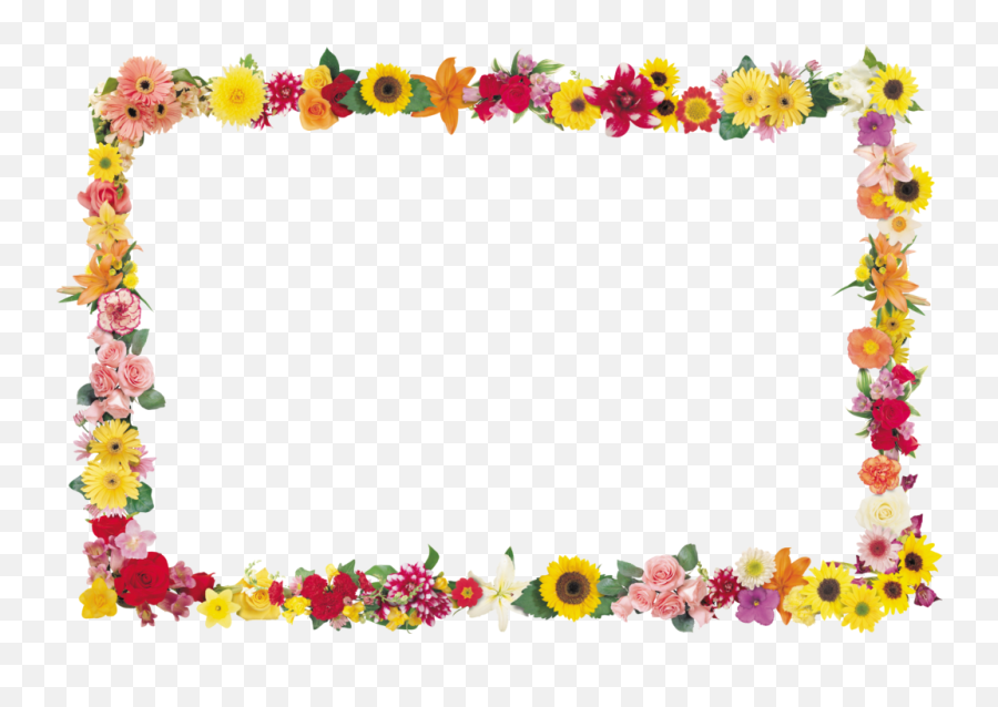Flores Frame Png Hd Hubpng Es - Borders Fruits And Vegetables Clipart,Yellow Frame Png