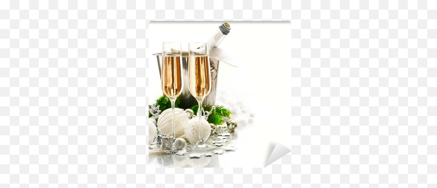 New Year Celebration Two Champagne Glasses Wall Mural U2022 Pixers We Live To Change - Locandina Capodanno Png,Champagne Glasses Png