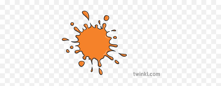 Orange Paint Splash Illustration - Twinkl Paint Splatters Twinkl Png,Png Paint Splatter