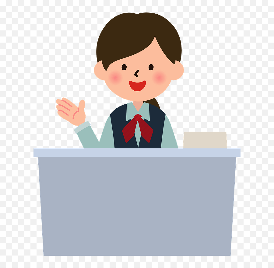Woman Working In Reception For Business Clipart Free - Podium Png,Receptionist Png