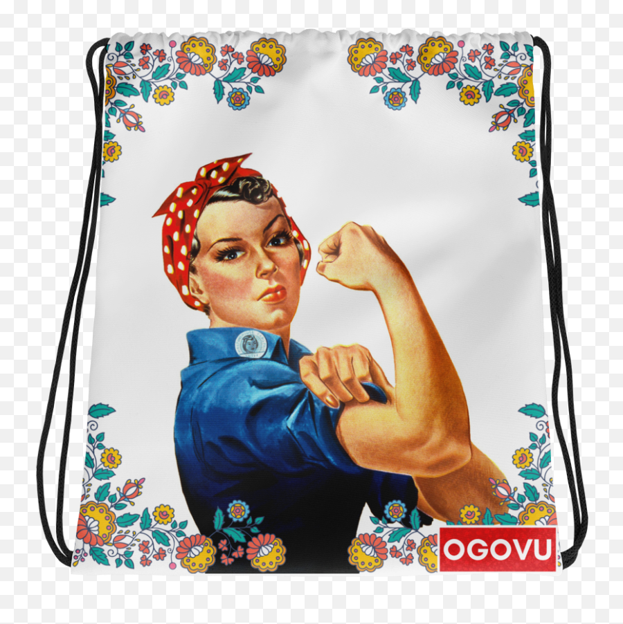 Download Rosie The Riveter Drawstring Bag - Rosie The Happy Birthday Rosie The Riveter Png,Rosie The Riveter Transparent