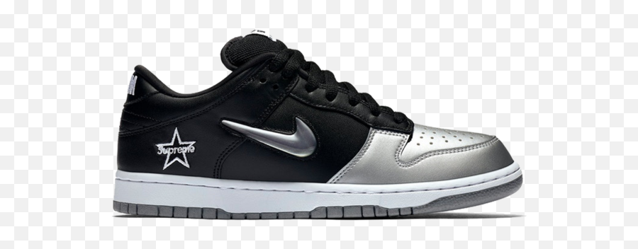 Steals Gallery U2013 Dropout - Supreme X Nike Sb Dunk Low Black Metallic Silver Png,Nike Sb Reflective Icon Hood