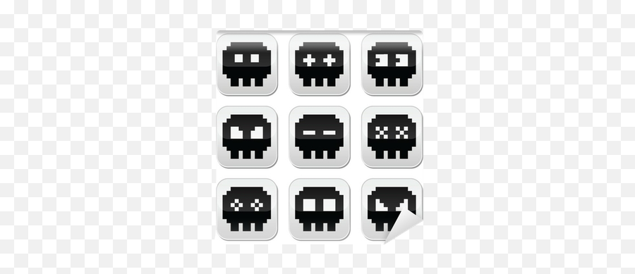 Wall Mural Pixelated 8bit Skull Vector Icons Set - Pixershk Do You Call The 9 Dots Png,8 Bit Icon